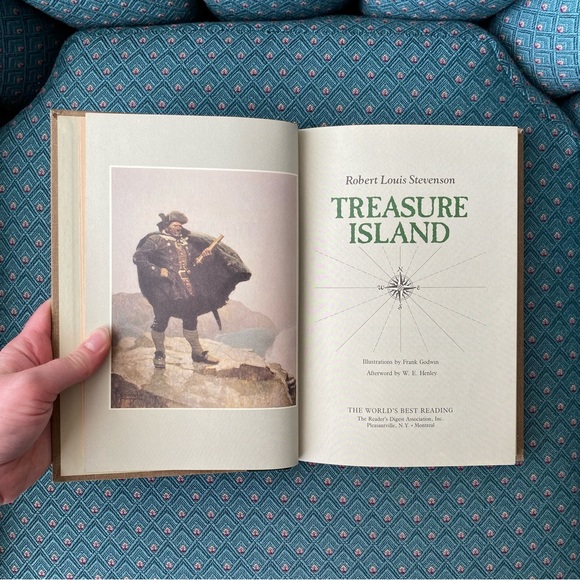 Vintage Treasure Island Novel by Robert Louis Stevenson Readers Digest Hardcover - Picture 7 of 13